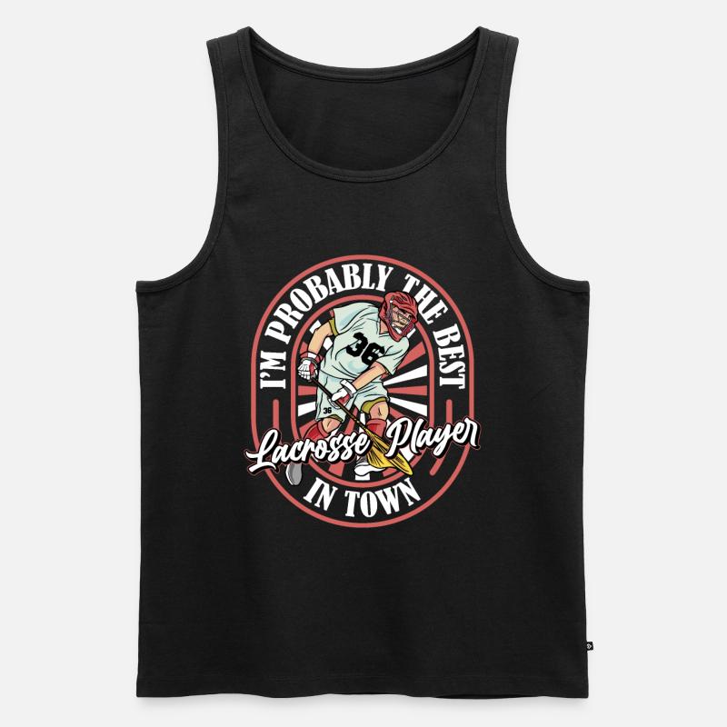 Lacrosse Witzig - Männer Premium Bio Tank Top - Schwarz
