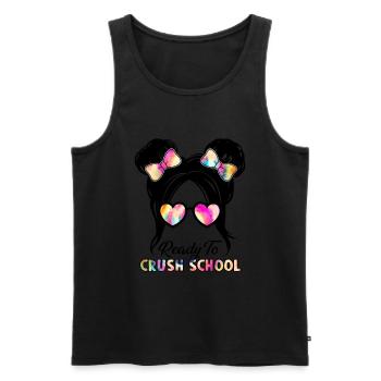 Ready To Crush School - Men's Premium Organic Tank Top - black - Front - AI Model Male 178 light (178cm)