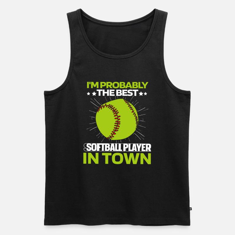 Softball - Männer Premium Bio Tank Top - Schwarz