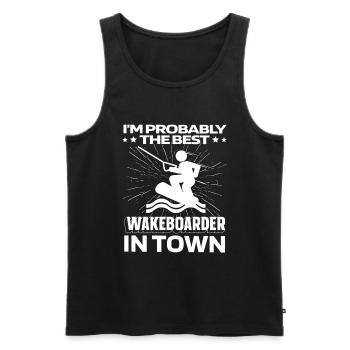 Wakeboard Wakeboarder Funny - Men's Premium Organic Tank Top - black - Front - Michal (187cm)