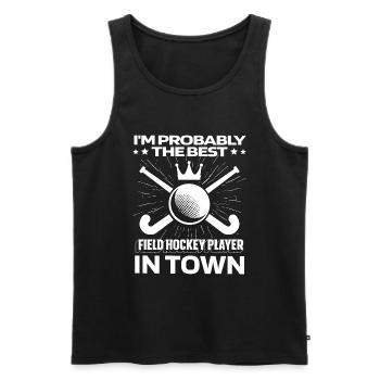 Feldhockey Witzig - Männer Premium Bio Tank Top - Schwarz - Vorne - Michal (187cm)