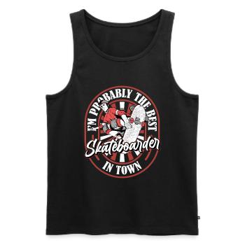 Skateboard Skater Funny - Débardeur bio Premium Homme - noir - Devant - Michal (187cm)