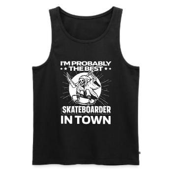 Skateboard Skater Witzig - Männer Premium Bio Tank Top - Schwarz - Vorne - Michal (187cm)