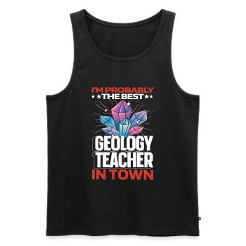 Geology Geologist Lustig - Men's Premium Organic Tank Top - black - Front - Michal (187cm)