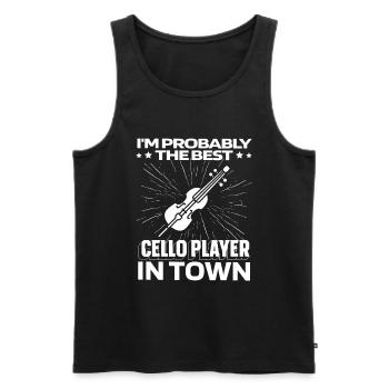 Cello Cellist Funny - Men's Premium Organic Tank Top - black - Front - AI Model Male 178 light (178cm)