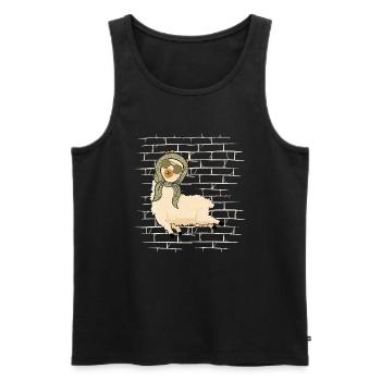 Lama Llama Sonnenbrillenschal - Männer Premium Bio Tank Top - Schwarz - Vorne - AI Model Male 178 light (178cm)