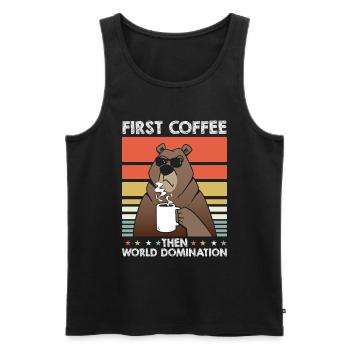 Grizzly Bear Brown Bear Coffee Sunglasses - Men's Premium Organic Tank Top - black - Front - AI Model Male 178 light (178cm)