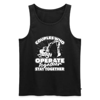 Baggerfahrer Paar - Männer Premium Bio Tank Top - Schwarz - Vorne - Michal (187cm)