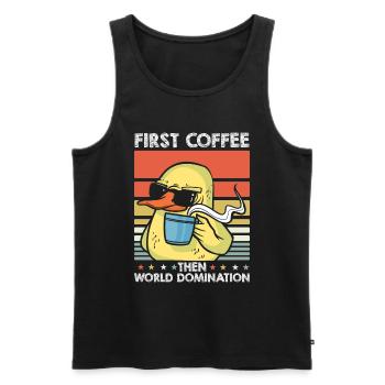 Ente Kaffee-Sonnenbrille - Männer Premium Bio Tank Top - Schwarz - Vorne - Michal (187cm)