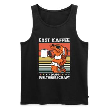 Clownfisch Kaffee Sonnenbrille - Männer Premium Bio Tank Top - Schwarz - Vorne - AI Model Male 178 light (178cm)