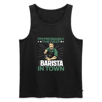 Barista Kaffee Lustig - Männer Premium Bio Tank Top - Schwarz - Vorne - AI Model Male 178 light (178cm)