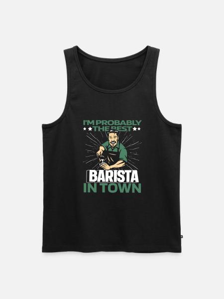 Barista Coffee Funny - Men's Premium Organic Tank Top - black