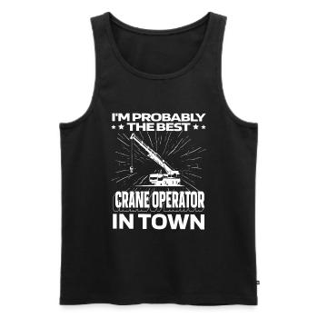 Crane driver Crane operator truck - Men's Premium Organic Tank Top - black - Front - AI Model Male 178 light (178cm)