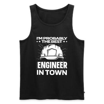 Engineer Helm - Men's Premium Organic Tank Top - black - Front - Michal (187cm)