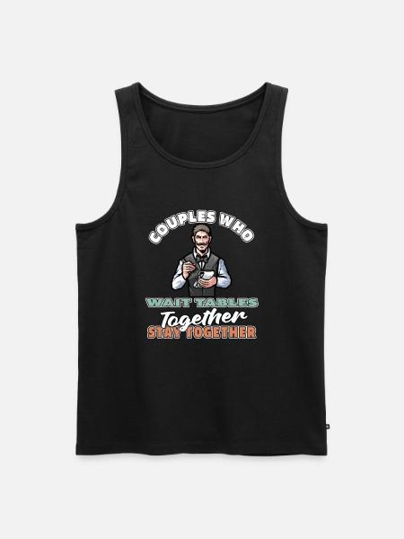 Kellner Kellnerin Paar - Männer Premium Bio Tank Top - Schwarz