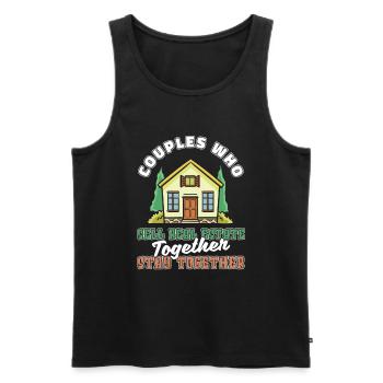 Immobilienmakler Paar - Männer Premium Bio Tank Top - Schwarz - Vorne - Michal (187cm)