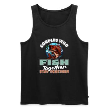 Angler Fishing Couple - Men's Premium Organic Tank Top - black - Front - Michal (187cm)