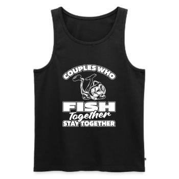 Angler Fishing Couple - Men's Premium Organic Tank Top - black - Front - Michal (187cm)
