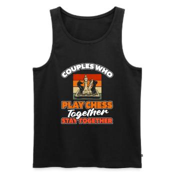 Chess Pair - Men's Premium Organic Tank Top - black - Front - AI Model Male 178 light (178cm)