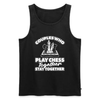 Chess Pair - Men's Premium Organic Tank Top - black - Front - AI Model Male 178 light (178cm)