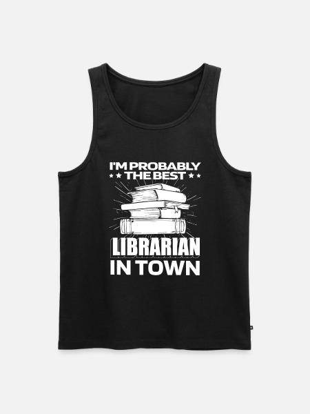 Librarian Lustig - Men's Premium Organic Tank Top - black