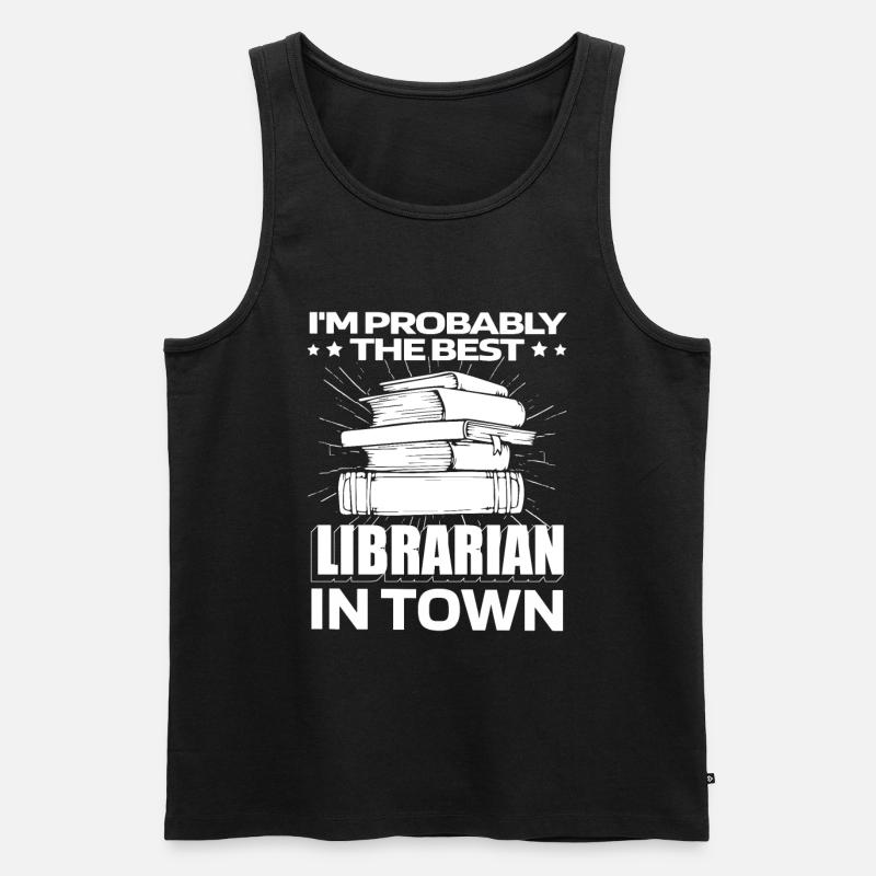 Bibliothekar Lustig - Männer Premium Bio Tank Top - Schwarz