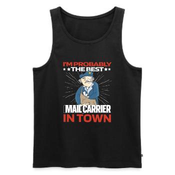 Postbote Briefträger Lustig - Männer Premium Bio Tank Top - Schwarz - Vorne - AI Model Male 178 light (178cm)