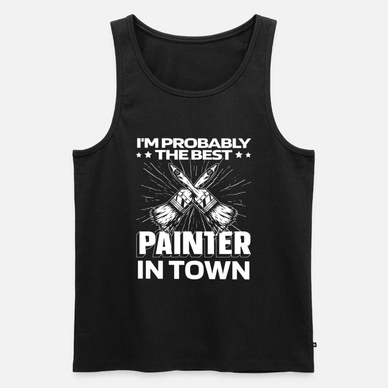 Painter Varnisher Brushes - Men's Premium Organic Tank Top - black