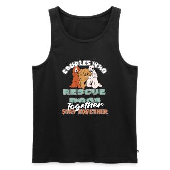 Hund Rettungshund Paar - Männer Premium Bio Tank Top - Schwarz - Vorne - AI Model Male 178 light (178cm)