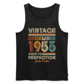 Vintage Aged To Perfection December 1953 - Men's Premium Organic Tank Top - black - Front - Michal (187cm)
