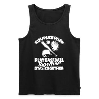 Baseball Couple - Débardeur bio Premium Homme - noir - Devant - Michal (187cm)