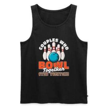 Bowling Bowlen Bowler Paar - Männer Premium Bio Tank Top - Schwarz - Vorne - AI Model Male 178 light (178cm)