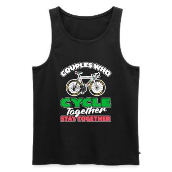 Road Bike Cycling Cycling Couple - Men's Premium Organic Tank Top - black - Front - Michal (187cm)