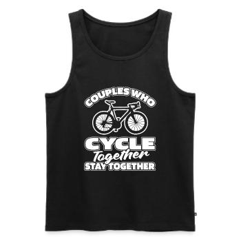 Road Bike Cycling Cycling Couple - Men's Premium Organic Tank Top - black - Front - Michal (187cm)