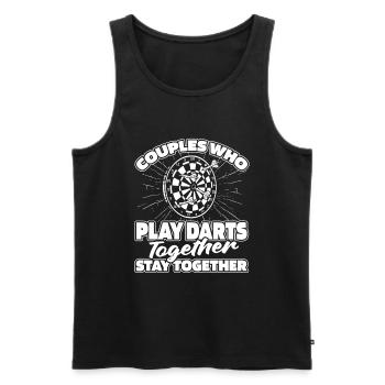 Dart Dartspieler Paar - Männer Premium Bio Tank Top - Schwarz - Vorne - Michal (187cm)