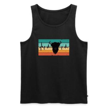 Herzschlag Ochse - Männer Premium Bio Tank Top - Schwarz - Vorne - AI Model Male 178 light (178cm)