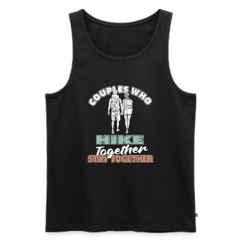 Wandern Wanderer Paar - Männer Premium Bio Tank Top - Schwarz - Vorne - Michal (187cm)