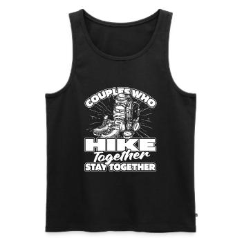 Wandern Wanderer Paar - Männer Premium Bio Tank Top - Schwarz - Vorne - Michal (187cm)