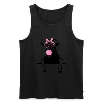 Ziege kaut Kaugummi - Männer Premium Bio Tank Top - Schwarz - Vorne - AI Model Male 178 light (178cm)