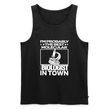 Biologiste Biologiste Microscope Biologiste moléculaire - Débardeur bio Premium Homme - noir - Devant - AI Model Male 178 light (178cm)