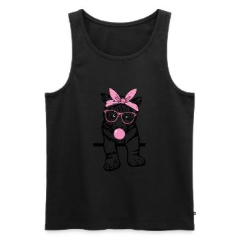 Tiger kaut Kaugummi - Männer Premium Bio Tank Top - Schwarz - Vorne - AI Model Male 178 light (178cm)
