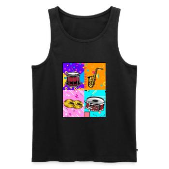 Spielmannszug Batterie Pop Art - Débardeur bio Premium Homme - noir - Devant - Michal (187cm)