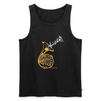 Fanfare Train Tuba Partitions musicales - Débardeur bio Premium Homme - noir - Devant - Michal (187cm)