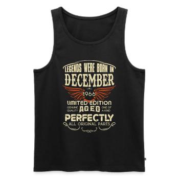 Legends Were Born In December 1966 Birthday - Männer Premium Bio Tank Top - Schwarz - Vorne - Michal (187cm)
