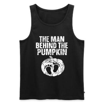 Halloween The Man Behind The Pumpkin - Men's Premium Organic Tank Top - black - Front - Michal (187cm)