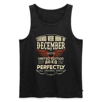 Legends Were Born In December 1971 Birthday - Männer Premium Bio Tank Top - Schwarz - Vorne - Michal (187cm)