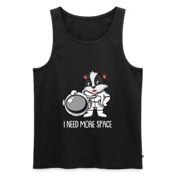 Honigdachs Ratel Astronaut I Need More Space - Männer Premium Bio Tank Top - Schwarz - Vorne - Michal (187cm)