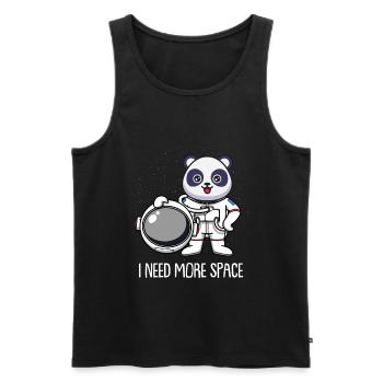 Panda géant Panda Ours Astronaute - Débardeur bio Premium Homme - noir - Devant - AI Model Male 178 light (178cm)