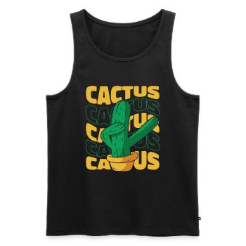 Jardin de cactus - Débardeur bio Premium Homme - noir - Devant - Michal (187cm)
