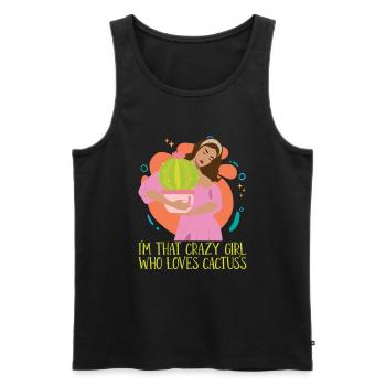 Cactus Garden - Men's Premium Organic Tank Top - black - Front - Michal (187cm)